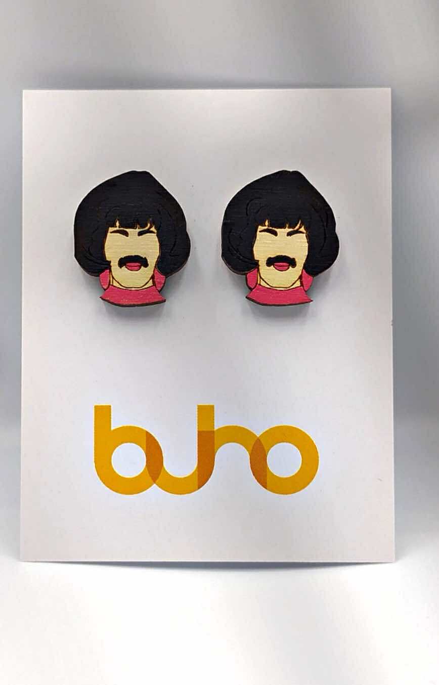 Freddie Breaks Free - Wooden Stud Earrings