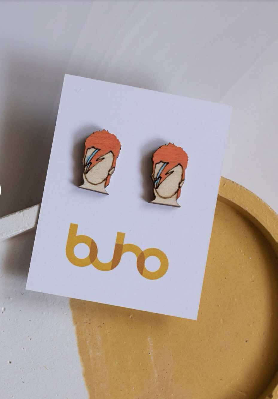 wooden Stud bowie ziggy